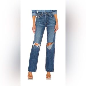 RE/DONE 90s High Rise Loose Jeans with Rips - size 27